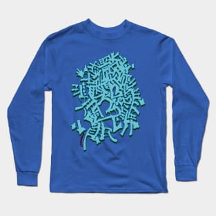 Wider BLUE Broken PATHS Long Sleeve T-Shirt